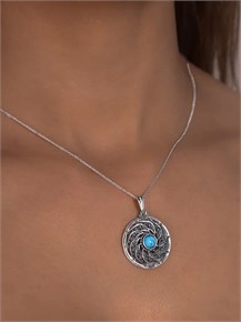 Кулон из серебра с бирюзой 2775