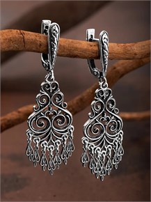 Серьги из серебра в "Этно"  стиле 2390
