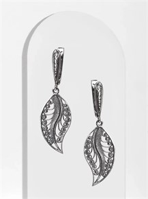 Серьги из серебра с филигранью 2785