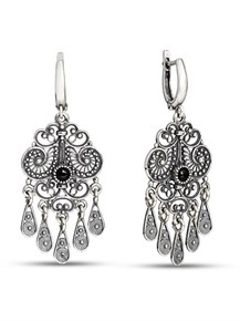 Серьги из серебра с агатом 2324
