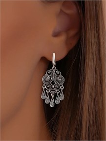 Серьги из серебра с агатом 2324