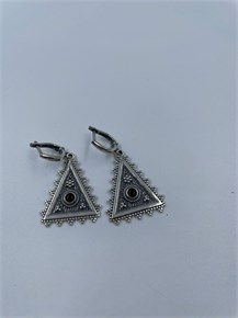 Серьги из серебра с агатом 2415