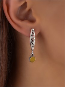Серьги из серебра с янтарем 2622