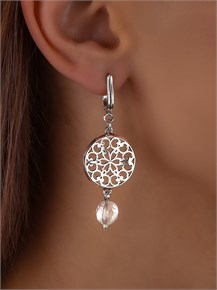 Серьги из серебра с горным хрусталём 2690