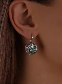 Серьги из серебра с малахитом арт.2998 2998