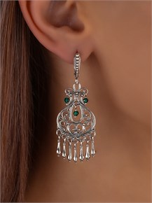Серьги из серебра с хризопразом арт.3009 3009
