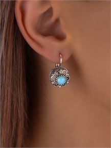 Серьги из серебра с бирюзой арт.3019 3019