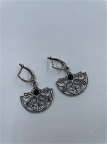 Серьги из серебра с агатом 2457
