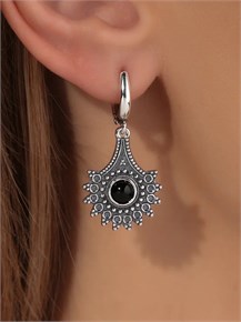Серьги из серебра с агатом 2811
