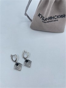 Серьги из серебра с агатом 2953