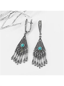 Серьги из серебра с бирюзой 1062