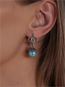 Серьги из серебра с бирюзой 2030