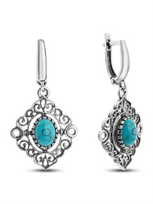 Серьги из серебра с бирюзой 2335