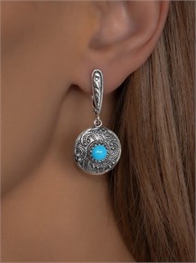 Серьги из серебра с бирюзой 2349