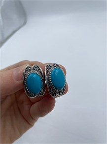 Серьги из серебра с бирюзой 2351