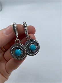 Серьги из серебра с бирюзой 2352