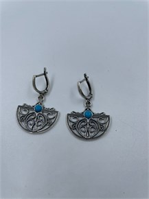 Серьги из серебра с бирюзой 2423