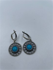 Серьги из серебра с бирюзой 2444