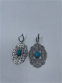 Серьги из серебра с бирюзой 2445