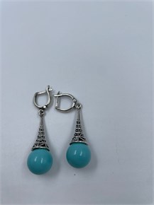 Серьги из серебра с бирюзой 2454
