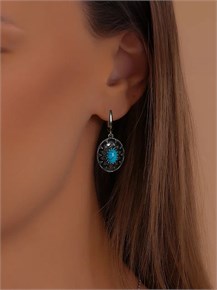 Серьги из серебра с бирюзой 2462