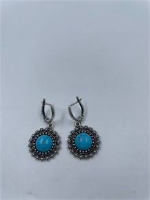 Серьги из серебра с бирюзой 2465
