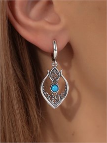 Серьги из серебра с бирюзой 2803