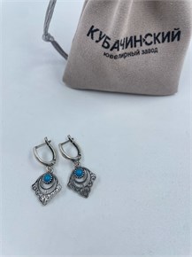 Серьги из серебра с бирюзой 2959