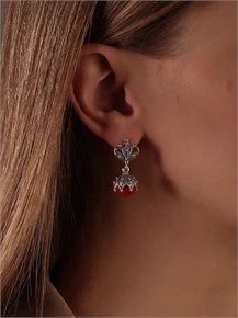 Серьги из серебра с кораллом 2064