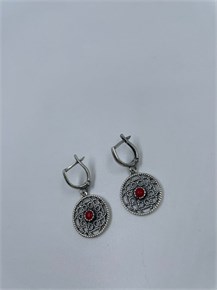 Серьги из серебра с кораллом 2448