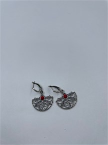 Серьги из серебра с кораллом 2460