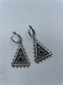 Серьги из серебра с сердоликом 2463