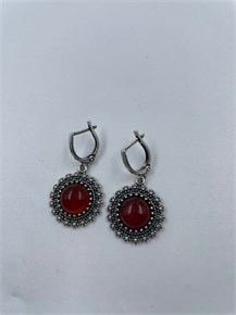 Серьги из серебра с сердоликом 2464