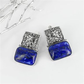 Серьги из серебра с лазуритом арт.1148 1148