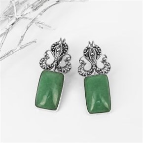 Серьги из серебра с авантюрином арт.1149 1149