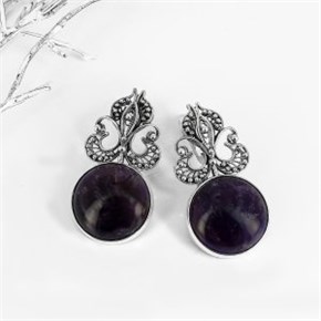 Серьги из серебра с аметистом арт.1151 1151