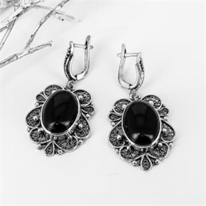 Серьги из серебра с агатом арт.1154 1154