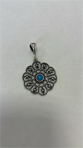 Кулон из серебра  с бирюзой 2970
