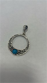 Кулон из серебра с бирюзой 2986