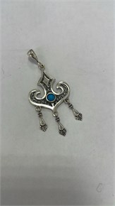 Кулон из серебра с бирюзой 3032