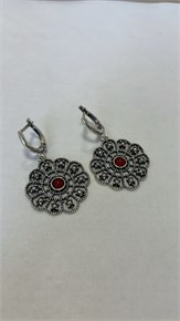 Серьги из серебра  с сердоликом 2971
