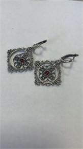 Серьги из серебра  с сердоликом 2975