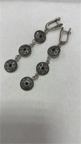 Серьги из серебра с агатом в "Этно" стиле 3052