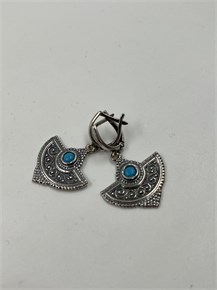 Серьги из серебра с бирюзой 2788