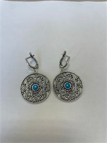 Серьги из серебра с бирюзой 2967