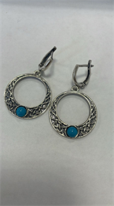 Серьги из серебра с бирюзой 2985