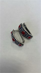 Серьги из серебра с кораллом 2980