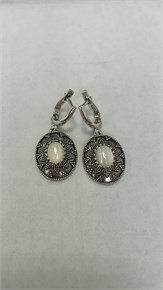 Серьги из серебра с лунным камнем 3022