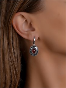 Серьги из серебра с сердоликом 2876