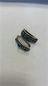 Серьги из серебра с хризопразом 2981
